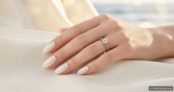 Beach Wedding Nails: 20+ Elegant Coastal Bridal Designs