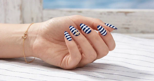 Nautical Nail Art: Stripes, Anchors & More