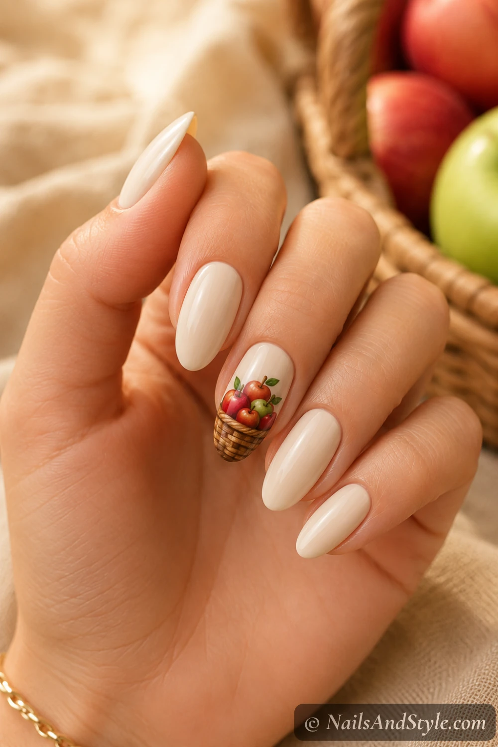 Apple basket accent nails