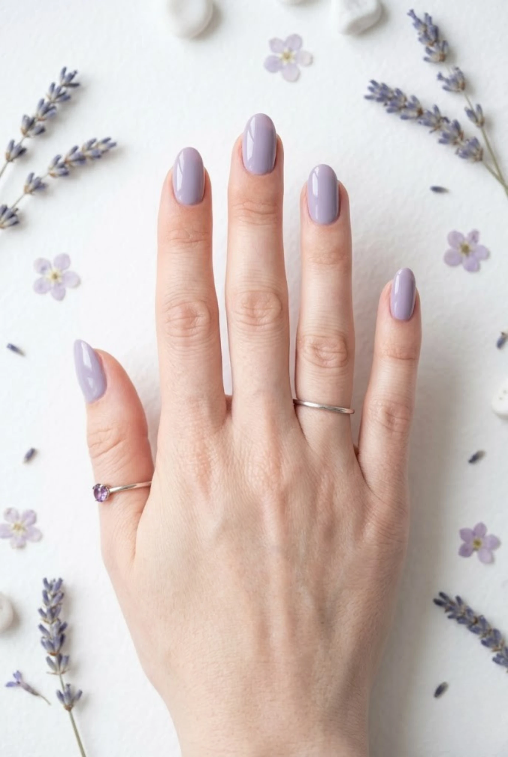 Soft lavender nails