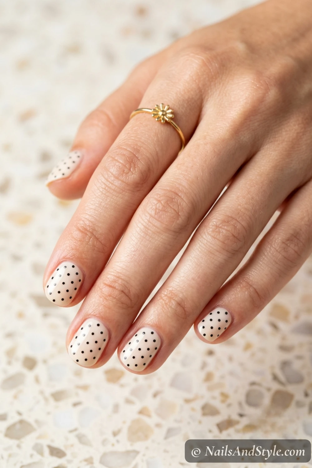Micro polka dot nails