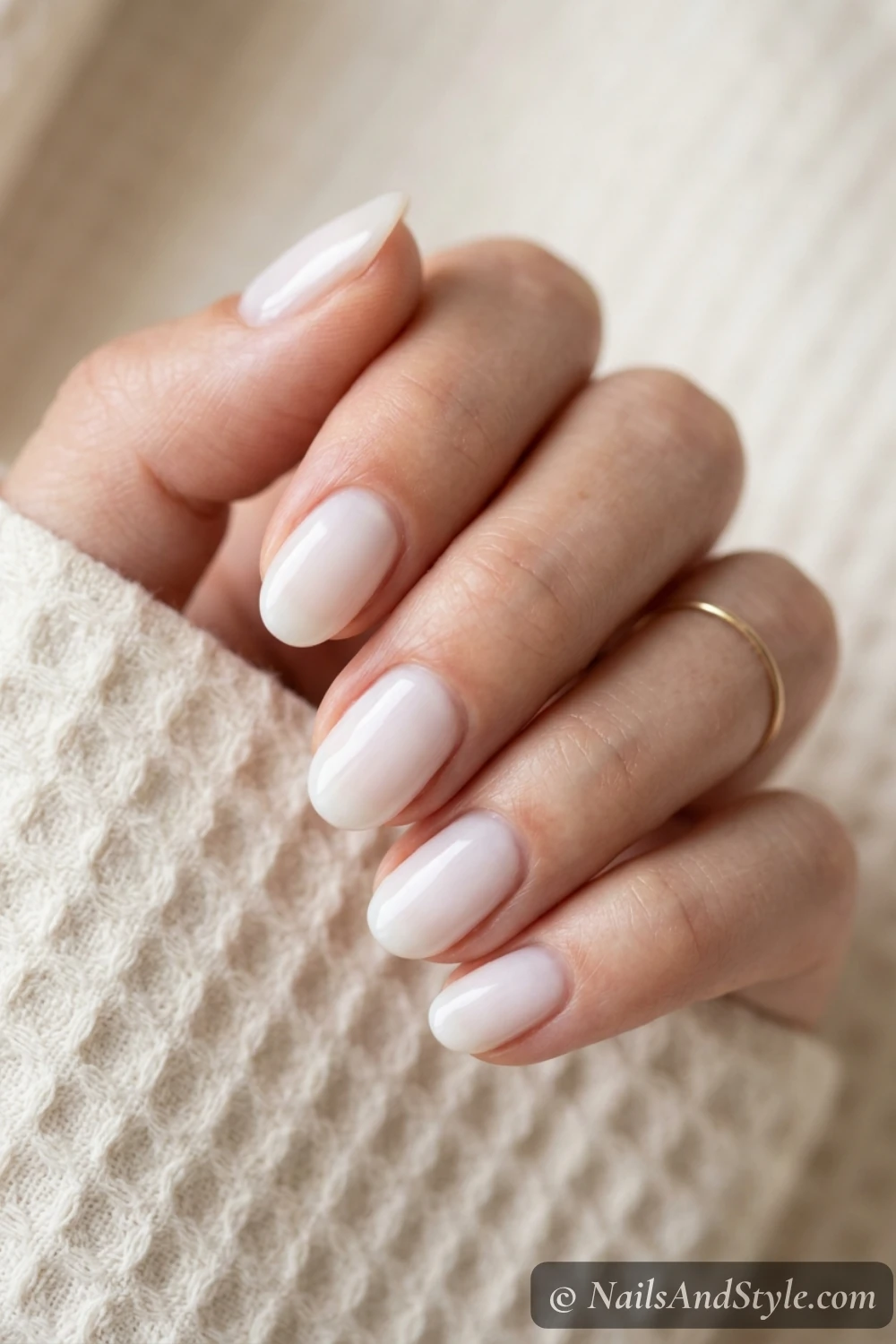 Milky white nails