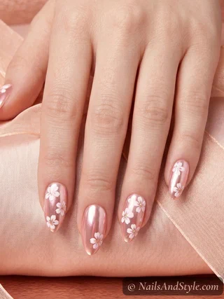Bold Cherry Blossom Nail Art Bold Cherry Blossom Nail Art