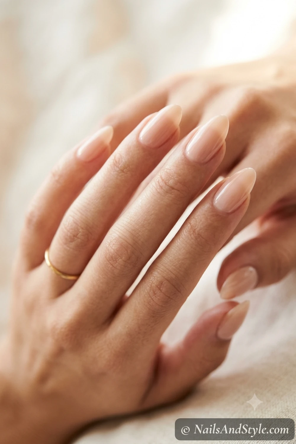 Clean girl nude nails