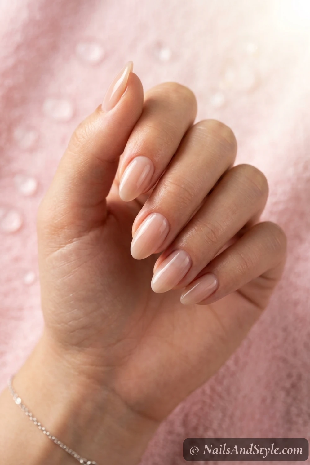 Lip gloss pink nails