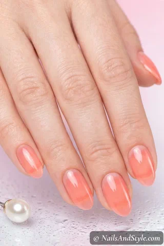 Coral Summer Nails nail design idea