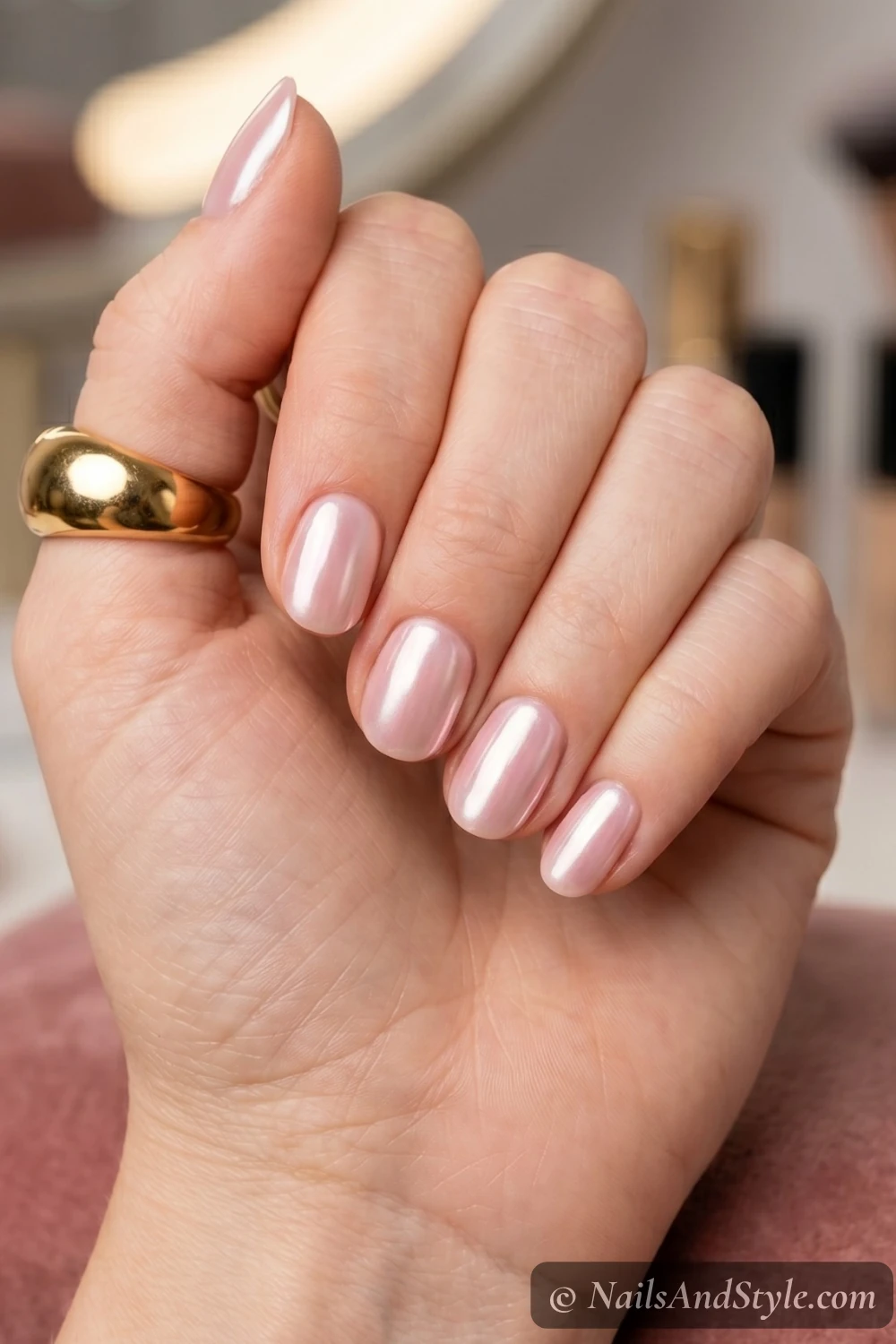 Glazed donut chrome nails