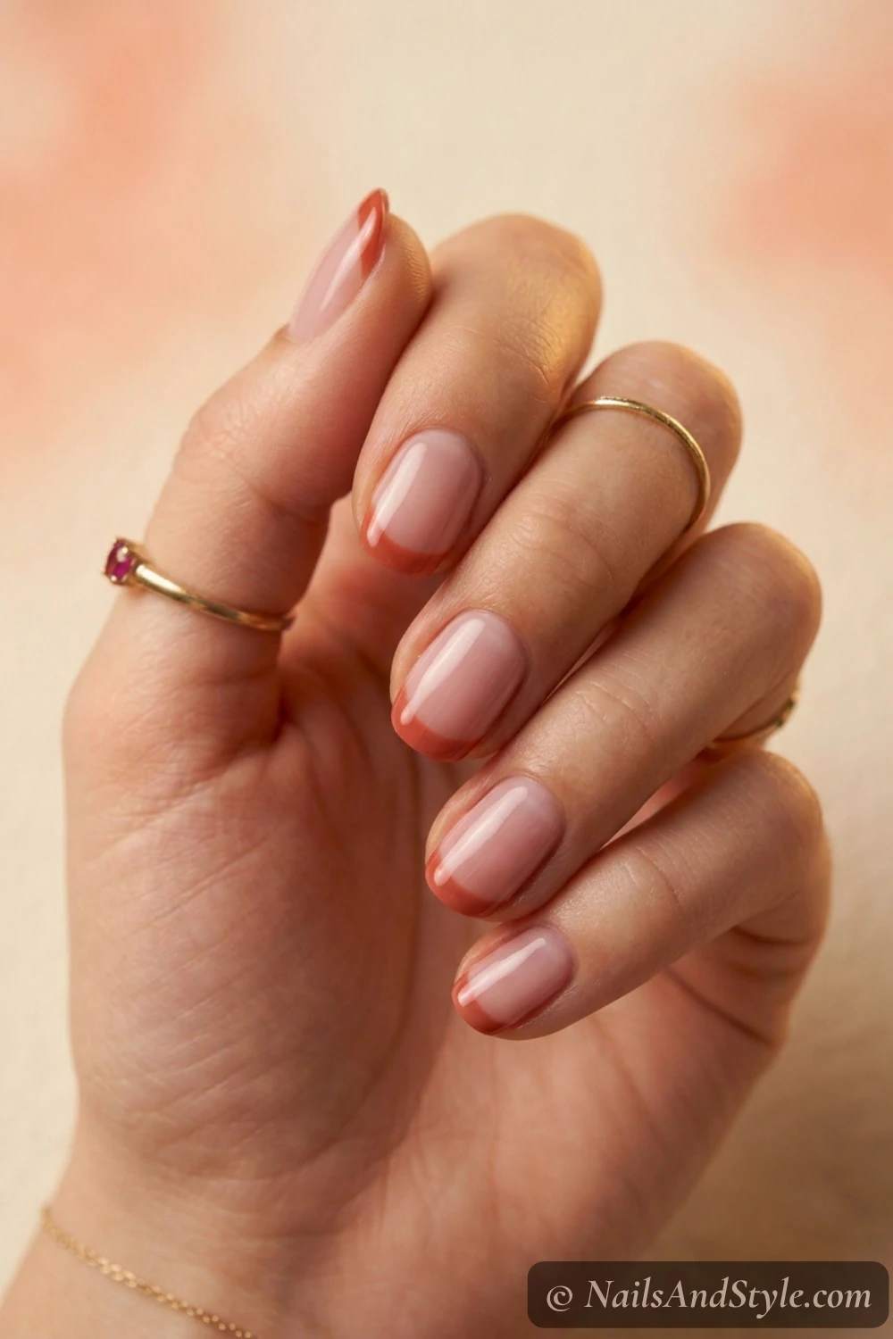 Burnt coral tip nails