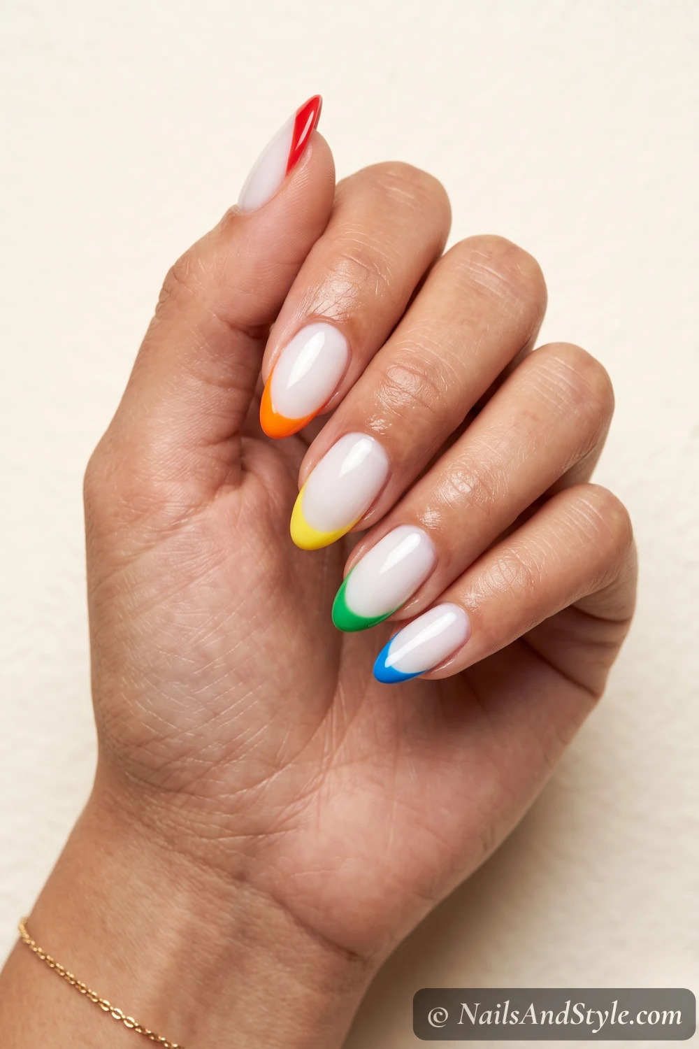 Rainbow tip nails