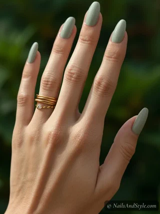 Soft Green Nails for Spring Days