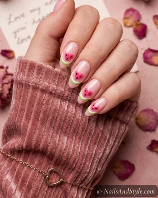 Easy Watermelon Nails nail design idea