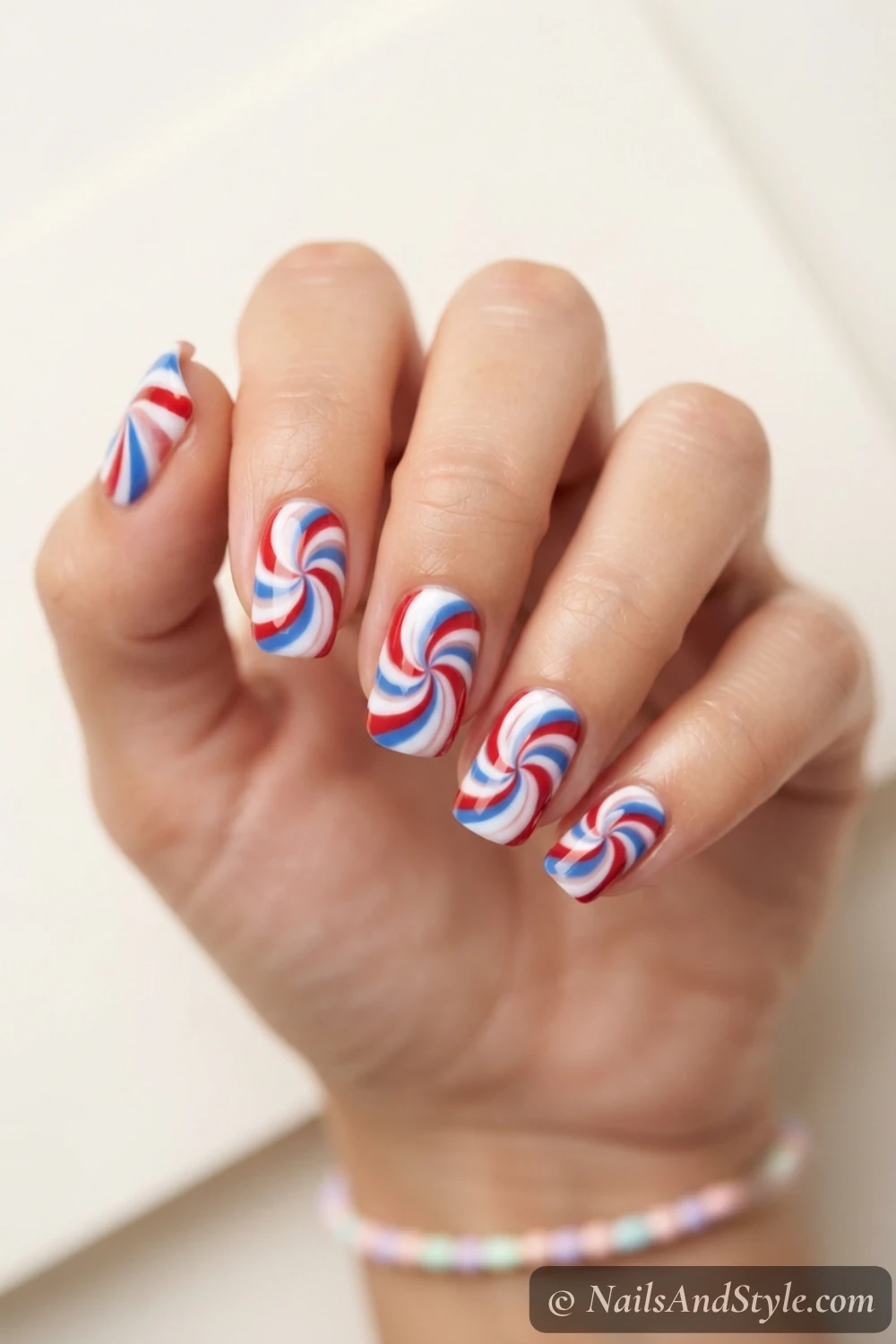 Pinwheel swirl nails
