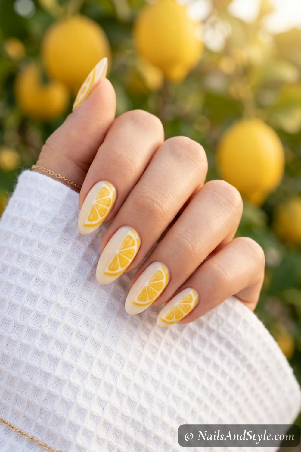 Classic lemon slice nails