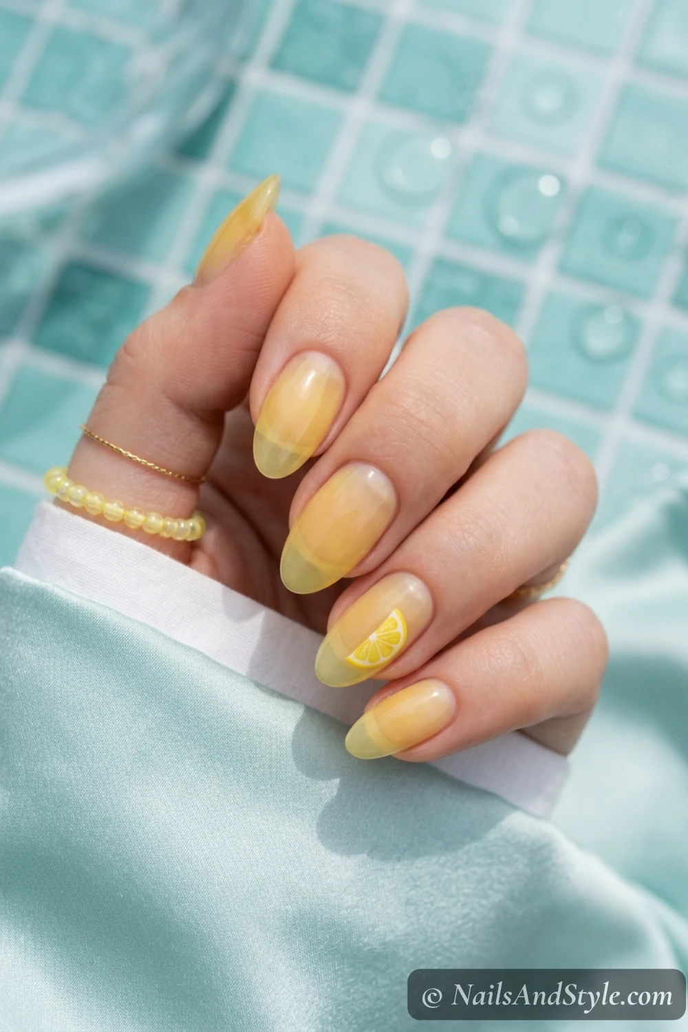 Sheer lemon jelly nails