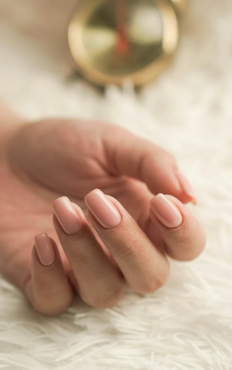 Nail prep showing buffing and cleansing steps