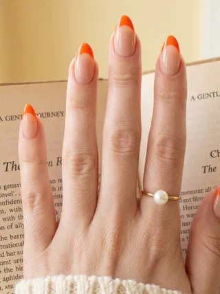 Orange Summer Nails nail design idea