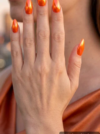 Bold Orange Nail Art for Summer