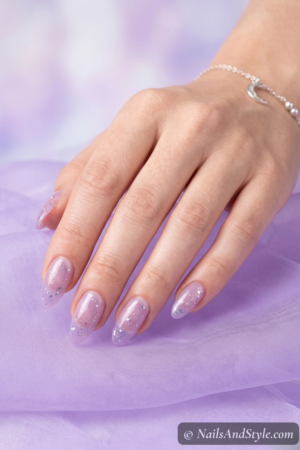 Sheer lilac jelly nails