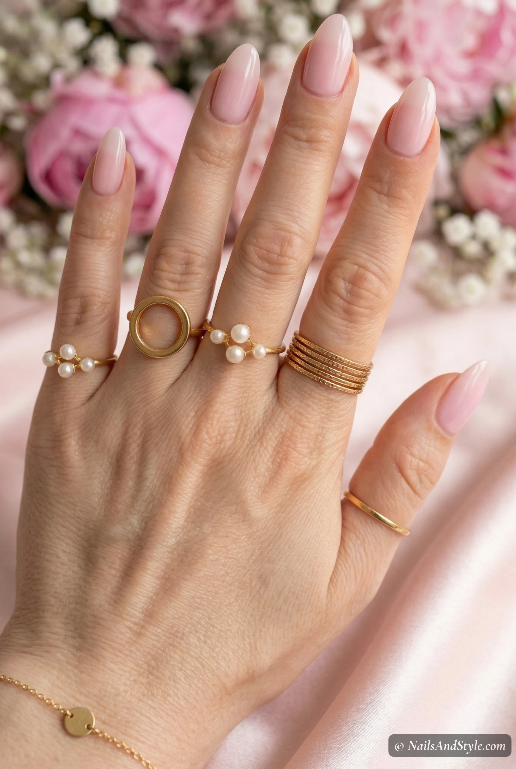 Milky pink dream nails