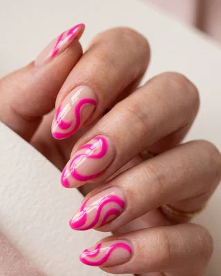 Pink French Tip Nails nail design idea