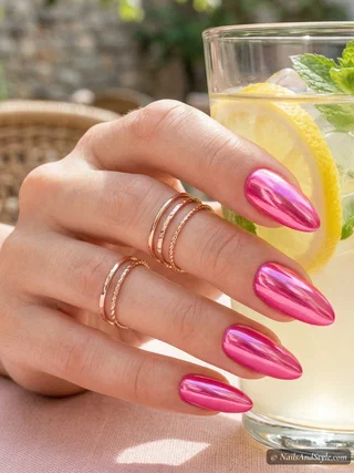 Bold Pink Nails for Sunny Days