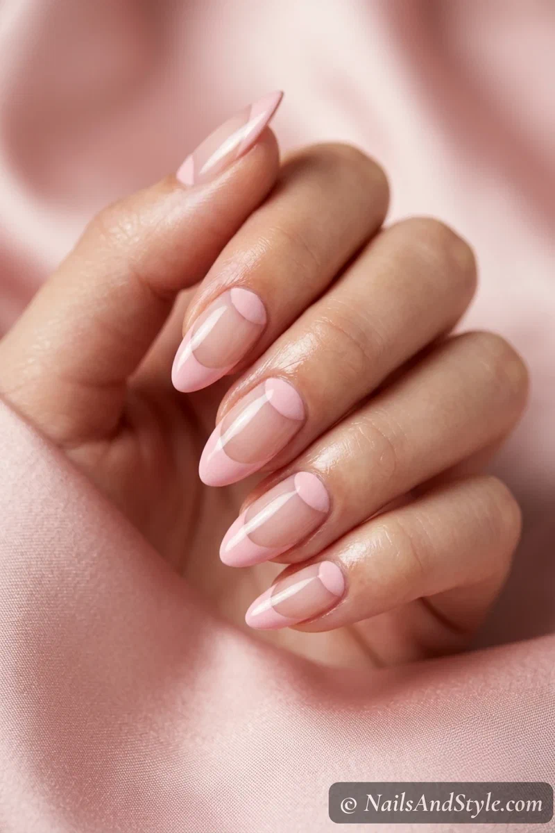 Nails with color at cuticle and tip