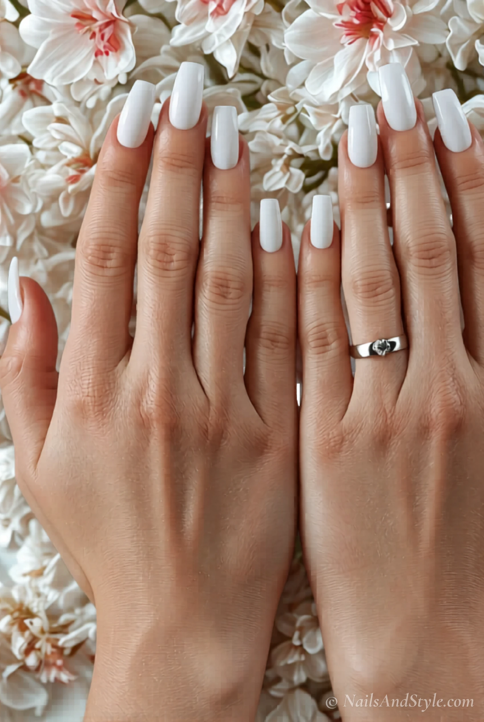Milky white coffin nails
