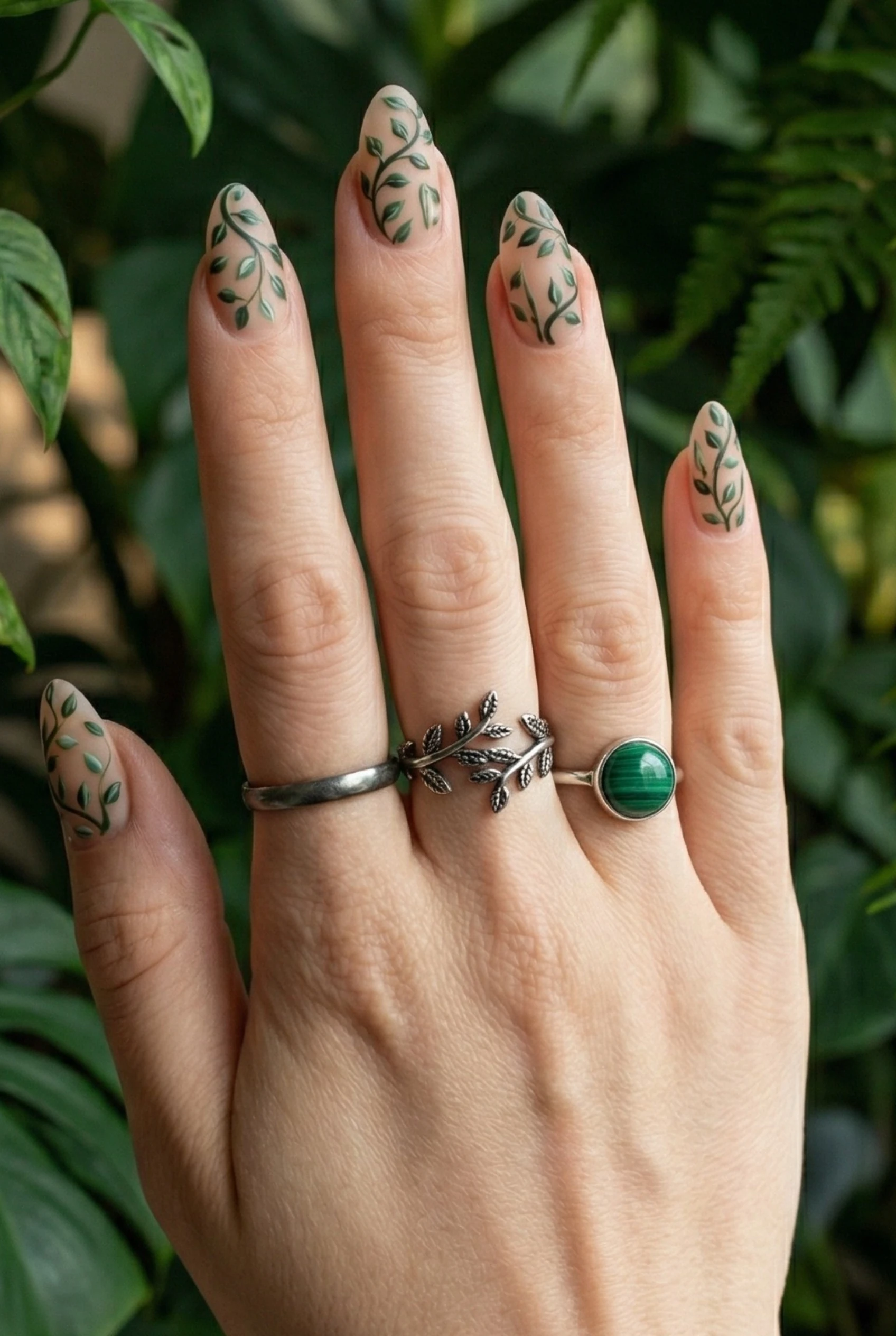 Botanical vine nails