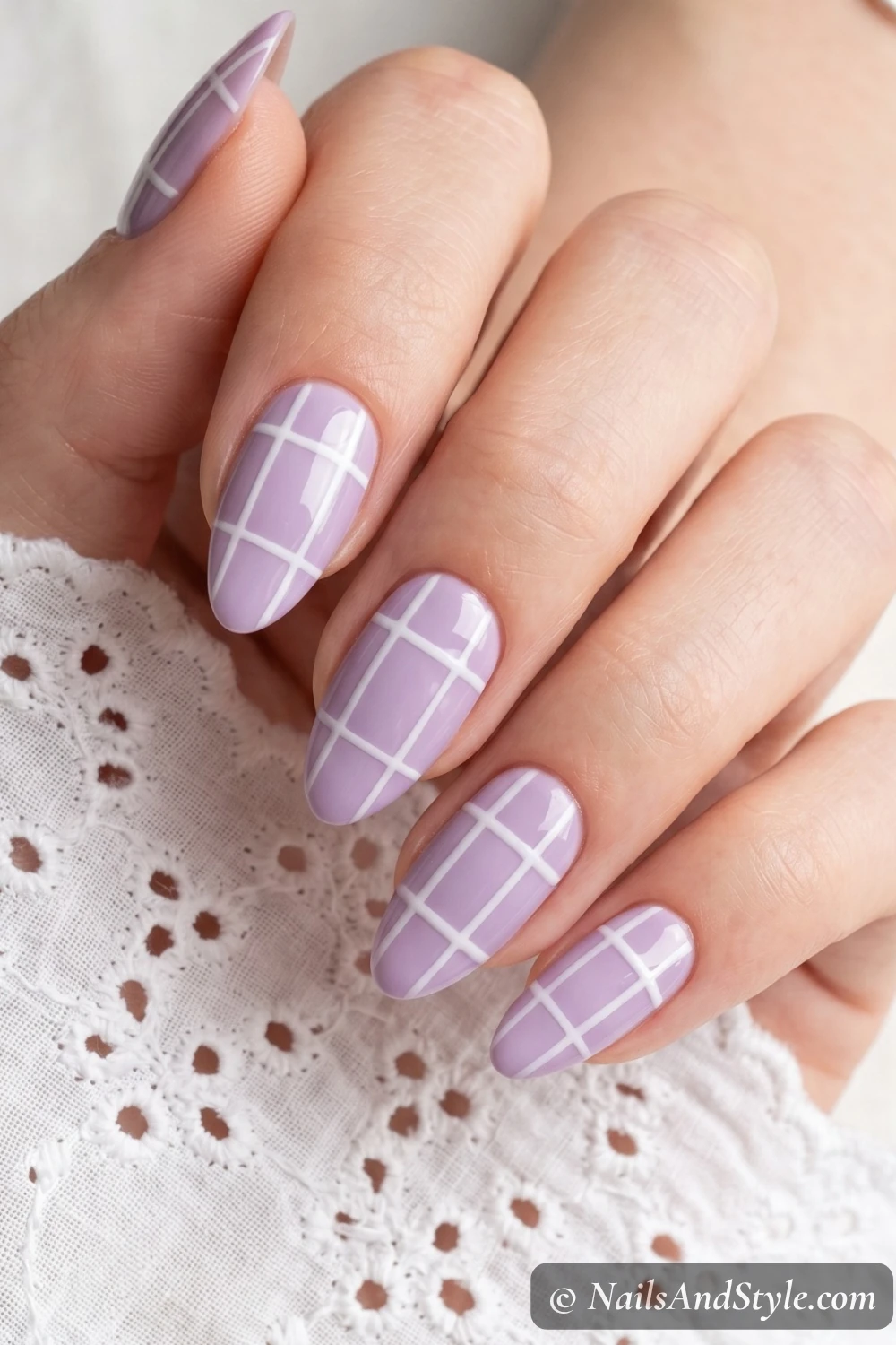 Lavender windowpane nails