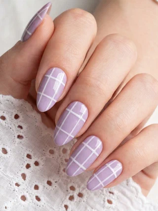 Dreamy Pastel Plaid Nails