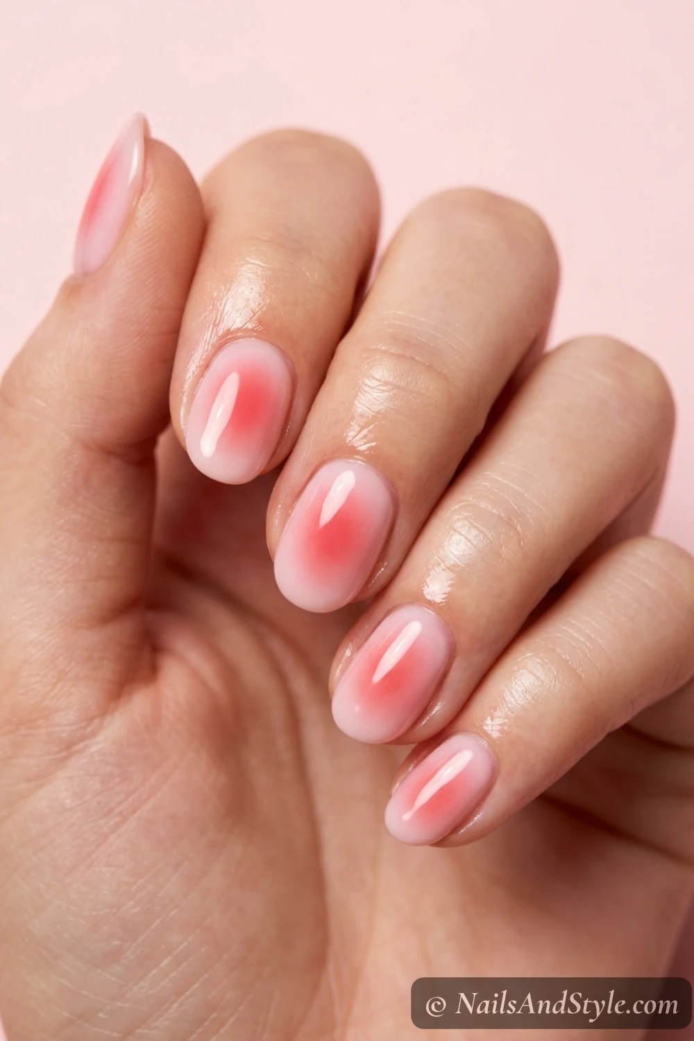 Strawberry milk aura nails