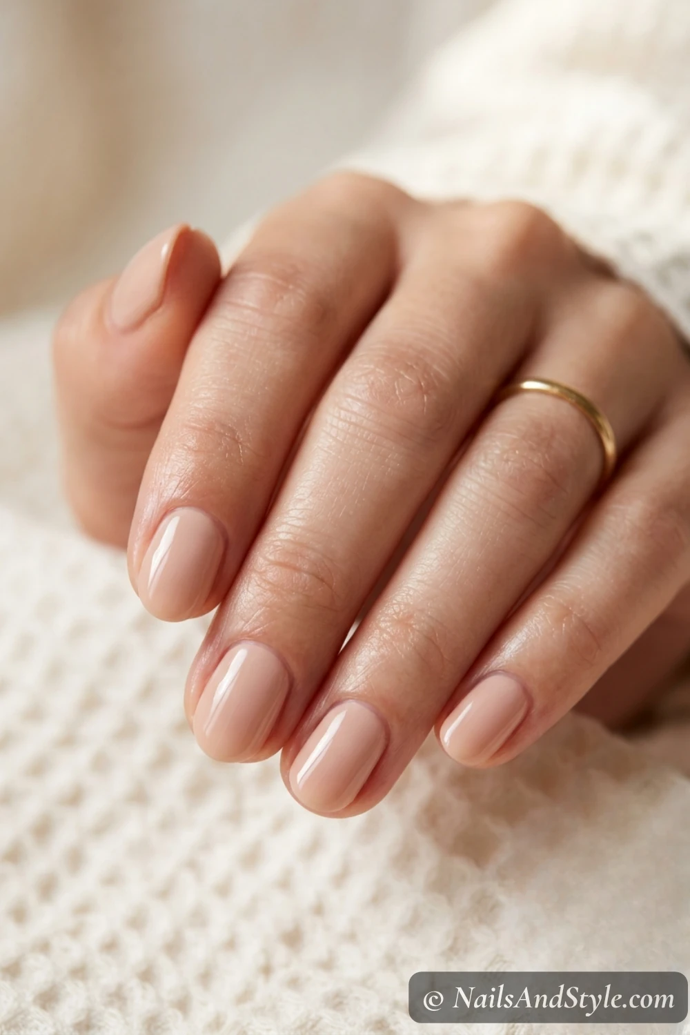 Classic nude gloss nails