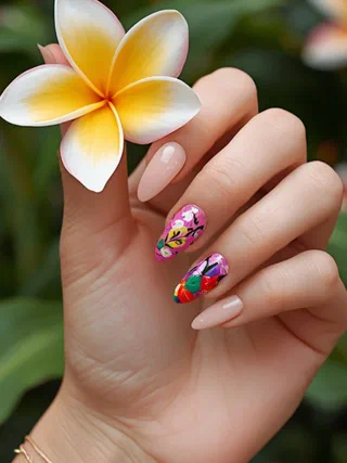 Tropical Nails nail design idea