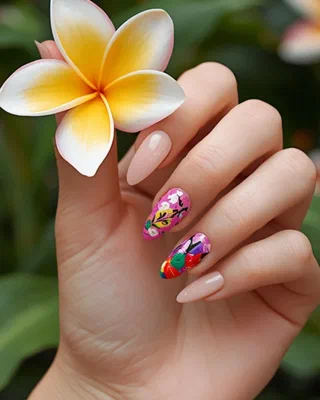 Tropical Nails nail design idea