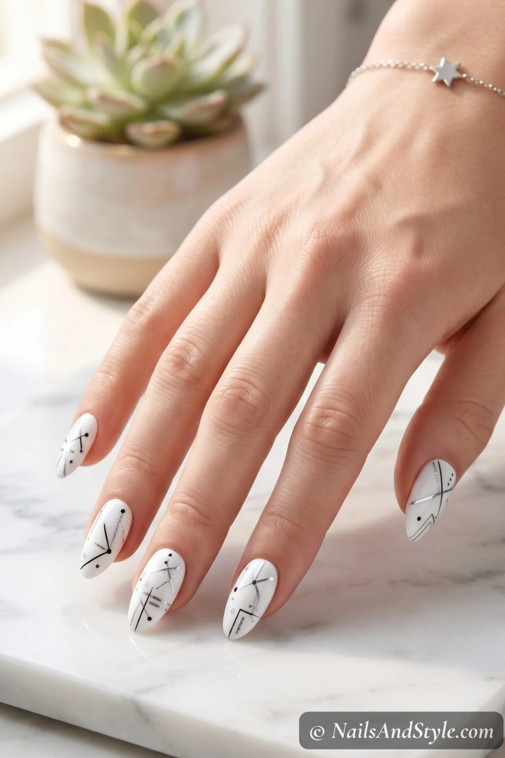 Crisp white all-over nails