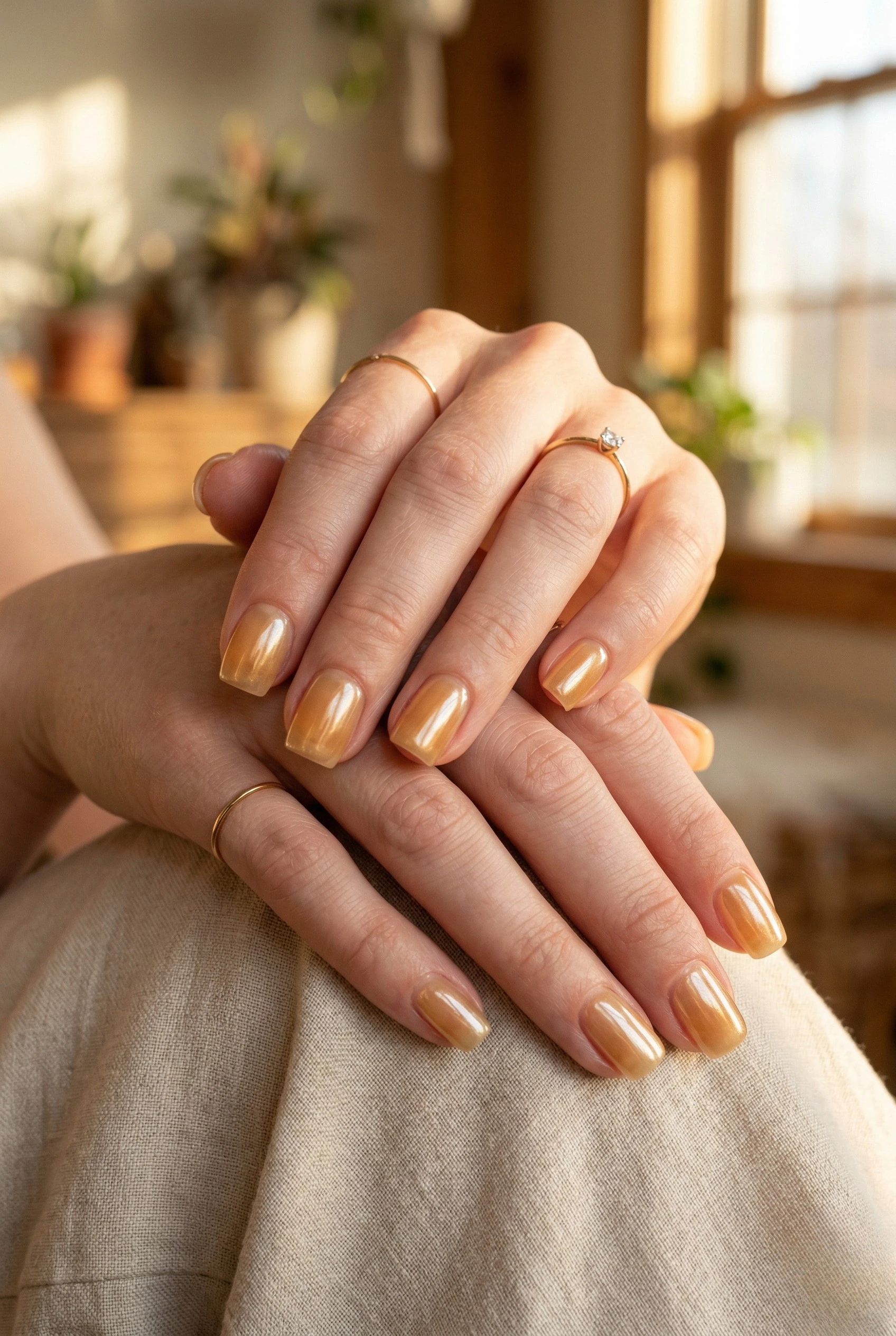 Honey glazed yellow nails